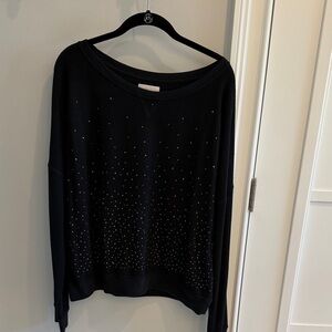 Beach Riot Black Studded Sweatshirt